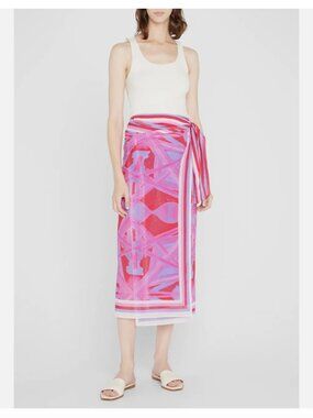 SILVIA TCHERASSI Giulia Abstract-Print Wrap Skirt Pareo Womens XS NWT
